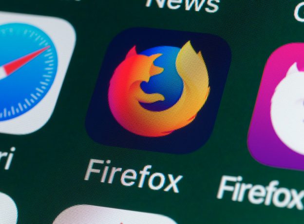 Phone screen with mobile apps showing Firefox, news, safari and other apps. Phone screen with mobile apps showing Firefox, news, safari and other apps.